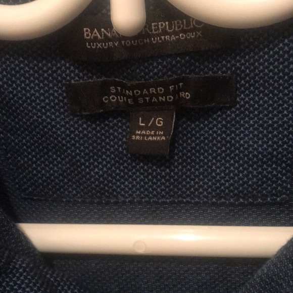 Banana Republic Luxury Touch dark/mid blue 2 tone polo gorgeous!! - Picture 3 of 4